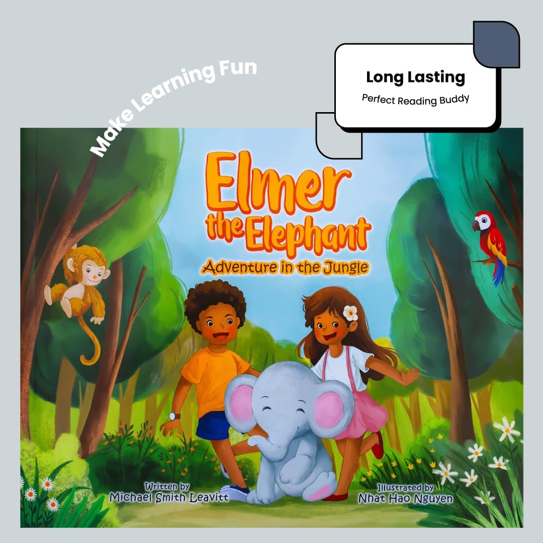 Elmer the Elephant - Adventure in the Congo - Children's Book & Stuffed Elephant Plushie Set - Eye-Catching Full Color Illustrations - Elephant Stuffed Animal & Kids Book Bundle For Ages 3-8 Years