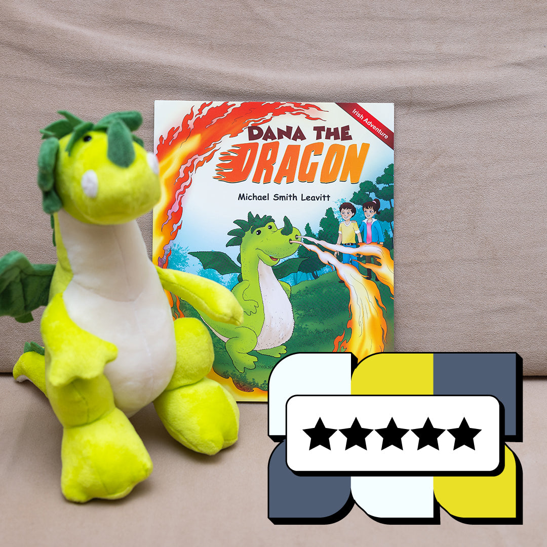 Dana The Dragon’s Irish Adventure - Children's Book & Stuffed Dragon Plushie Set - Eye-Catching Full Color Illustrations - Dragon Stuffed Animal & Kids Book Bundle for Ages 3-8 Years