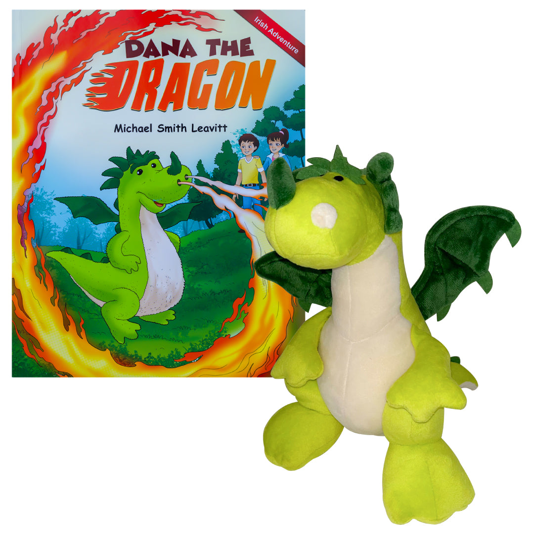 Dana The Dragon’s Irish Adventure - Children's Book & Stuffed Dragon Plushie Set - Eye-Catching Full Color Illustrations - Dragon Stuffed Animal & Kids Book Bundle for Ages 3-8 Years