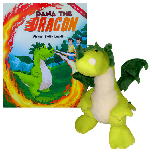 Dana The Dragon’s Irish Adventure - Children's Book & Stuffed Dragon Plushie Set - Eye-Catching Full Color Illustrations - Dragon Stuffed Animal & Kids Book Bundle for Ages 3-8 Years